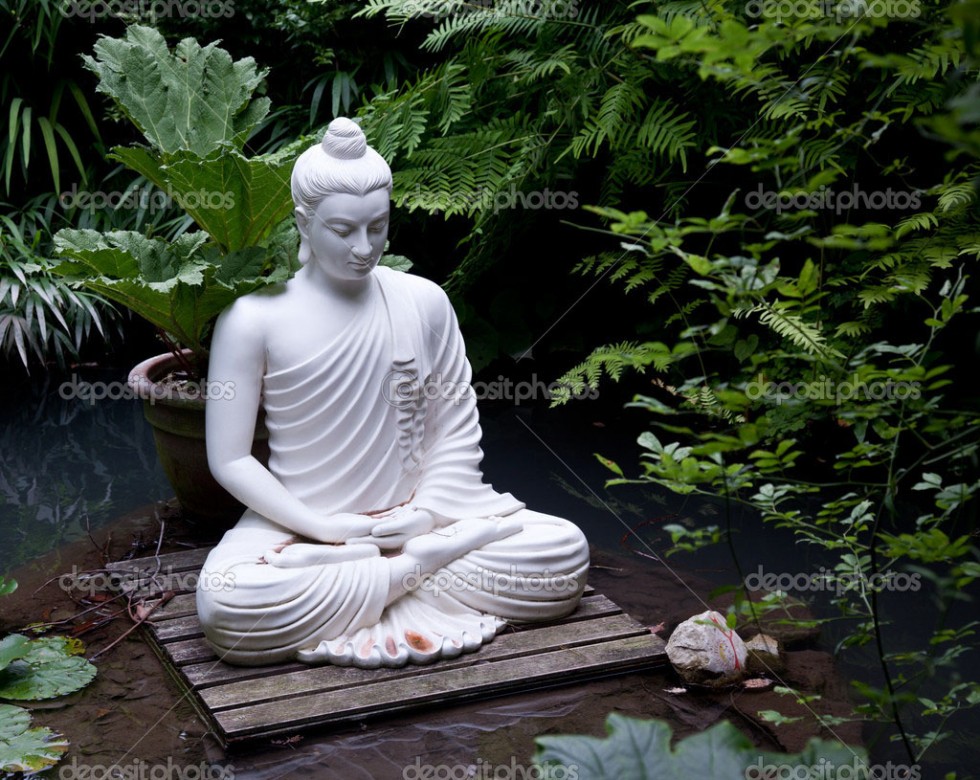 buddha statue pond