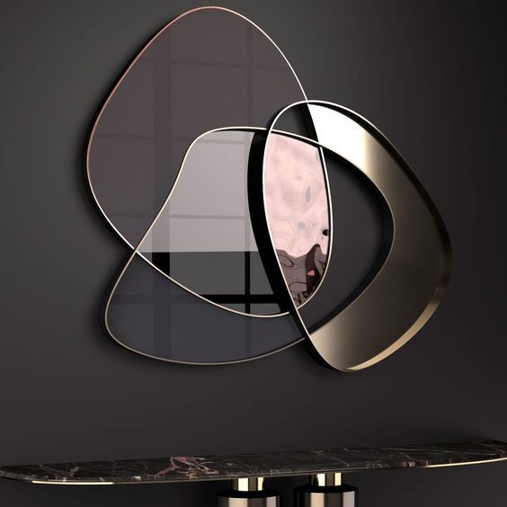 2 unusual shape mirror funny